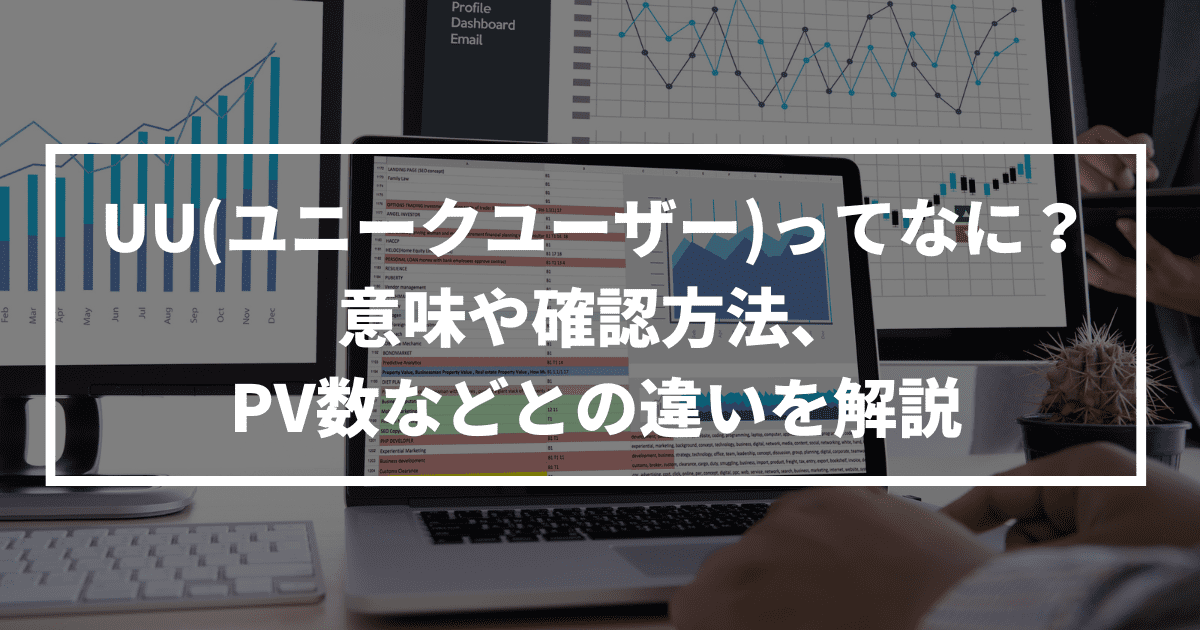 UU（ユニークユーザー）ってなに？意味や確認方法、PV数などとの違いを